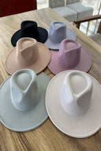 Black Flat Brim Fedora Fashion Hat For Kids