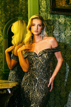 Gold Sirene Sequins Maxi Dress