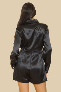 Black Jacket Style Romper