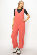 Brick Linen Sleeveless Jumpsuit