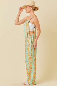 Sage Floral Print Jumpsuit