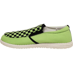 Lime Checker Slip-On Boat Shoes