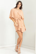 Dusty Coral Beyond Chic Belted Wrap Mini Dress