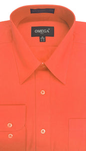 Omega Coral Long Sleeve Dress Shirt