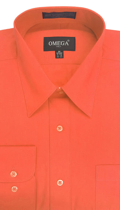 Omega Coral Long Sleeve Dress Shirt