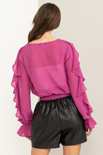 Purple Fresh Start Ruffled Chiffon Blouse