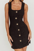 Black Square Neck Knit Mini Dress