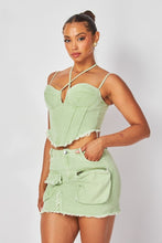 Pistachio Safari Pocket Skirt Set