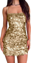 Sleeveless Scoop Neck Big Sequins Mini Dress