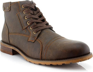 Brown Mens Casual Work Lace Up Classic Motorcycle Combat Boots