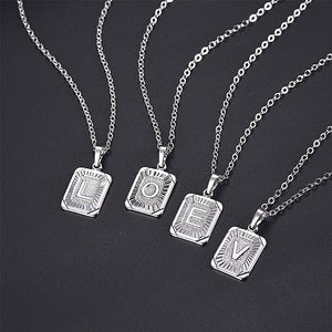 Square Alphabet Necklace