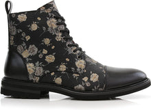 Orchid&Black Woolen and Leather Lace-up Fashion Chukka Boots with Zipper Closure