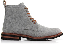 Dust&Grey Woolen and Leather Lace-up Fashion Chukka Boots with Zipper Closure