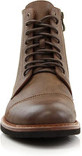 Mocha Woolen and Leather Lace-up Fashion Chukka Boots with Zipper Closure