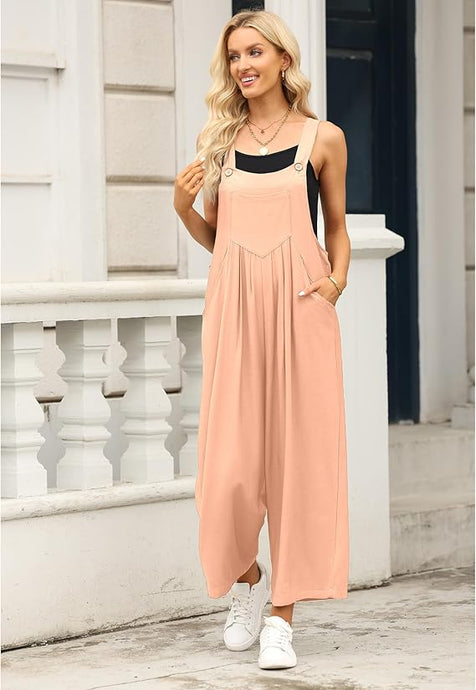 Lt.Mauve Shirring Deatil Overalls