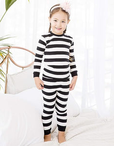 Blackwhite  Kids Colorful Striped Pajamas Set