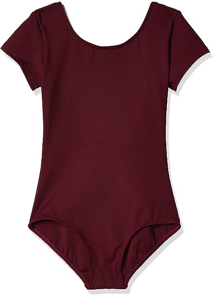 Maroon Girls' Cap Sleeve Leotard