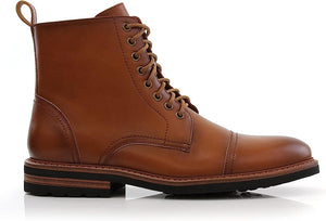 Sienna&Brown Woolen and Leather Lace-up Fashion Chukka Boots with Zipper Closure