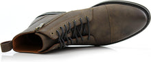 Cigar Woolen and Leather Lace-up Fashion Chukka Boots with Zipper Closure