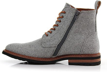 Dust&Grey Woolen and Leather Lace-up Fashion Chukka Boots with Zipper Closure