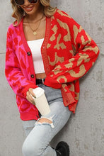 Pink Two Tone Leopard Cardigan
