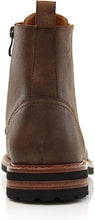Mocha Woolen and Leather Lace-up Fashion Chukka Boots with Zipper Closure