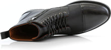 Grained&Black Woolen and Leather Lace-up Fashion Chukka Boots with Zipper Closure