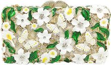 White Floral Rhinestone Evening Bag