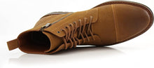 Toffee&Suede Woolen and Leather Lace-up Fashion Chukka Boots with Zipper Closure
