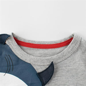 Grey Boy's Shark Print Tee