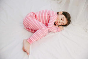 Pink Kids Colorful Striped Pajamas Set