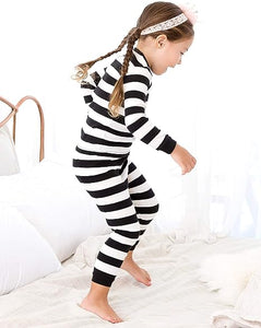 Blackwhite  Kids Colorful Striped Pajamas Set