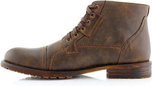 Brown Mens Casual Work Lace Up Classic Motorcycle Combat Boots