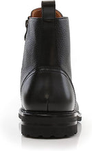 Grained&Black Woolen and Leather Lace-up Fashion Chukka Boots with Zipper Closure