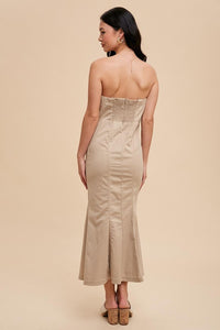 Beige Utility Tube Tencel Dress