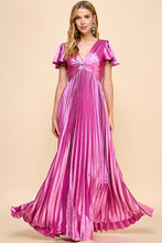 Orchid Short Sleeve Pleated Skirt Tie Back Maxi Dress