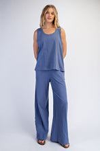 Blue Grey Cotton Slub Laid-back Chic Set