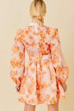 Orange Floral Print Mini Dress