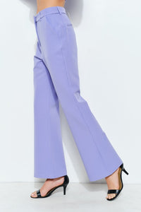 Lavender High-waisted Flared Tailored Pants