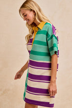 Mardi Gras Stripe Mix And Matched Mini Dress