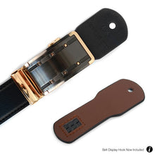 Mens Genuine Leather Sliding Buckle Belt