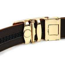 Mens Genuine Leather Sliding Buckle Belt
