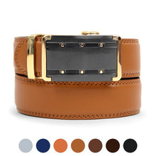 Mens Genuine Leather Sliding Buckle Belt