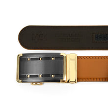 Mens Genuine Leather Sliding Buckle Belt