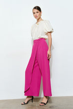 Hot Pink High Waist Wrap Detail Wide Pants