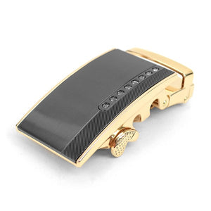 Mens Genuine Leather Sliding Buckle Belt