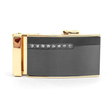 Mens Genuine Leather Sliding Buckle Belt