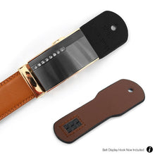 Mens Genuine Leather Sliding Buckle Belt
