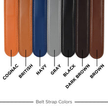 Mens Genuine Leather Sliding Buckle Belt