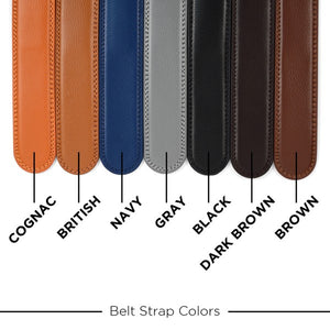 Mens Genuine Leather Sliding Buckle Belt